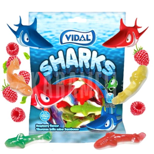 Sharks Vidal Balas de Goma Gelatinosas Espanha Karamell Store