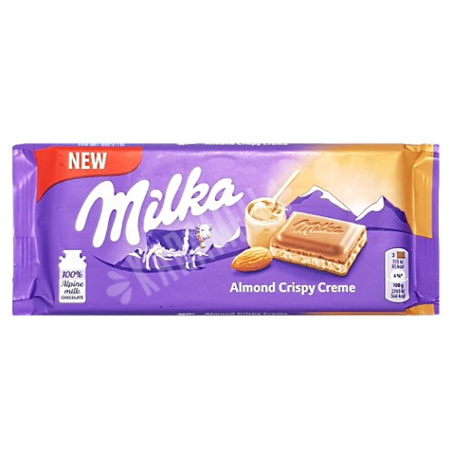 Milka Almond Crispy Creme - Chocolate ao leite Recheio Amendoas - Polônia