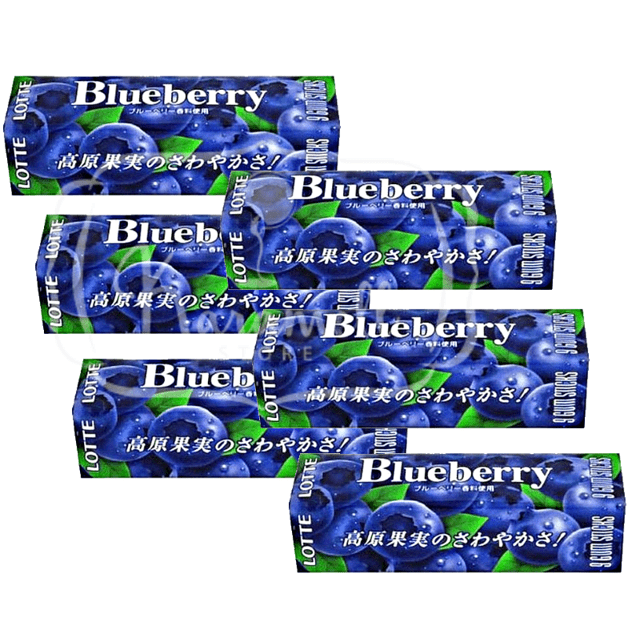 Chiclete Blueberry Bubble Gum Lotte - ATACADO 6X - Importado do Japão