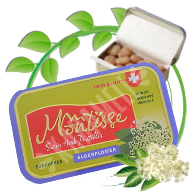 Balas Swiss Herb Pastilles - Montisse Elderflower - Importado Suiça