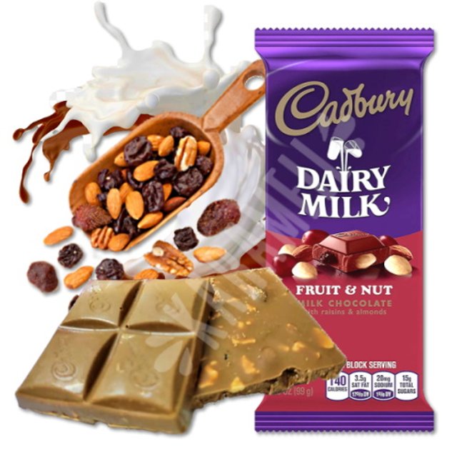 Chocolate ao Leite Fruit & Nut Dairy Milk - Cadbury - Importado EUA