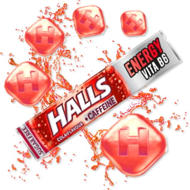 Bala Halls Cola Flavour Caffeine Energy Vita B6 - Importado Espanha