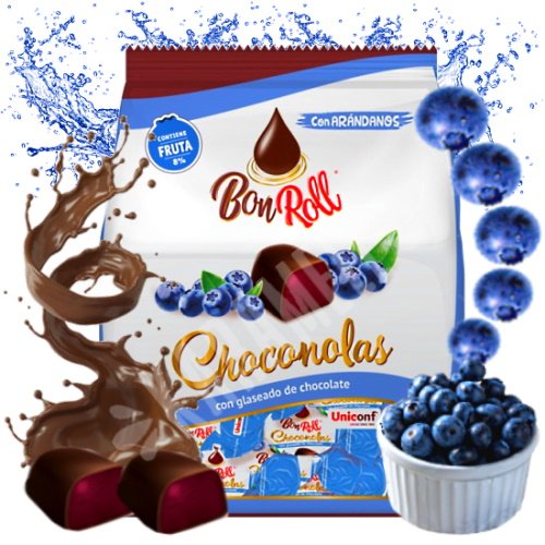 Chocolate Bon Roll Choconolas Mirtilo - Uniconf - Espanha
