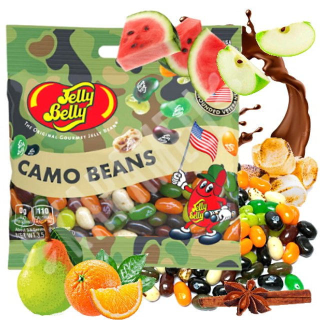 Balas Mastigáveis Jelly Belly Camo Beans - Importado EUA