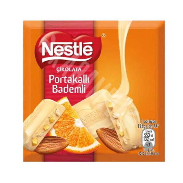 Chocolate Branco Portakalli Bademli - Nestlé - Importado Turquia