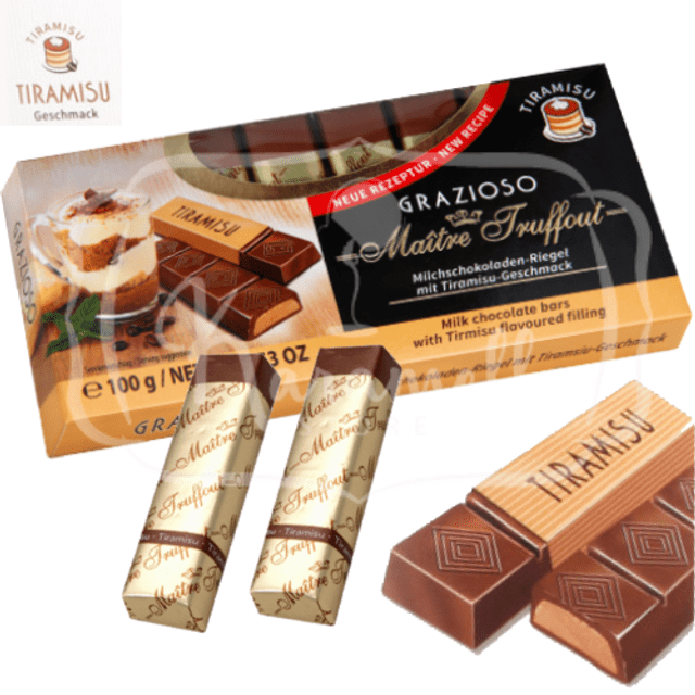 Chocolate ao Leite Sabor Tiramisu - Grazioso - Importado da Áustria