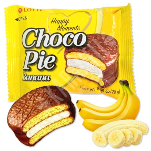 Alfajor Choco Pie Banana e Marchmallow - Lotte - Coreia