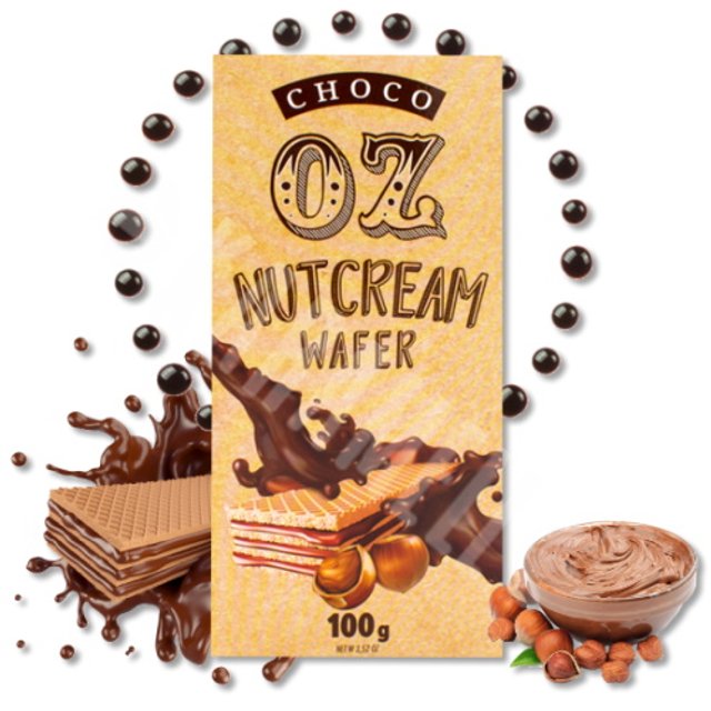 Chocolate ao leite Recheado NutCream Wafer - Choco OZ