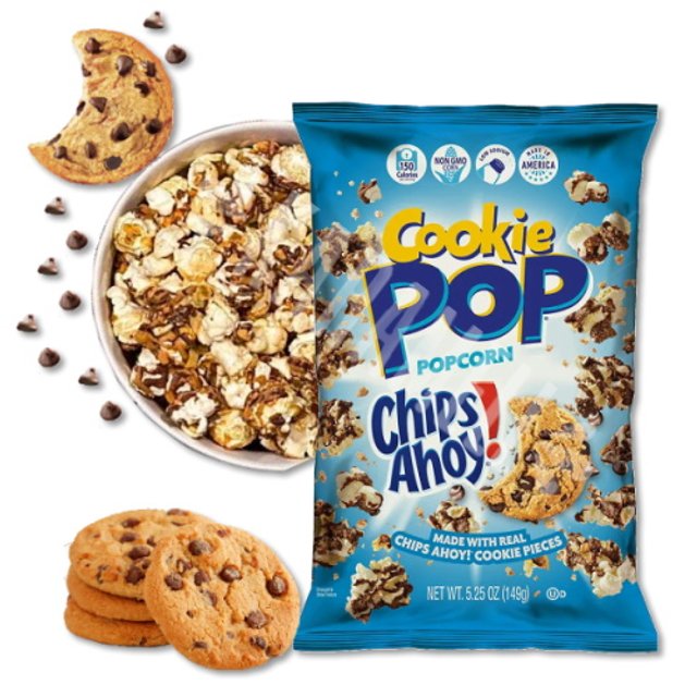Pipoca Caramelizada Chips Ahoy! - Cookie Pop Popcorn - Importado EUA