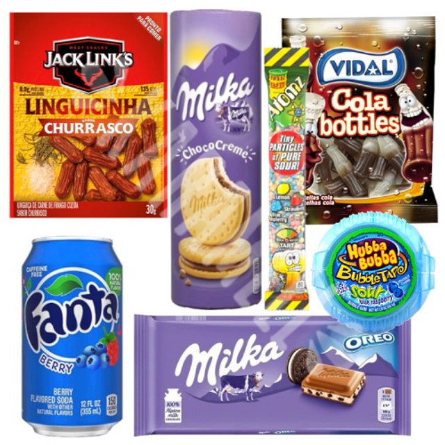 Kit Box 7 Itens Mix Chocolate Bebida Snack - Importado