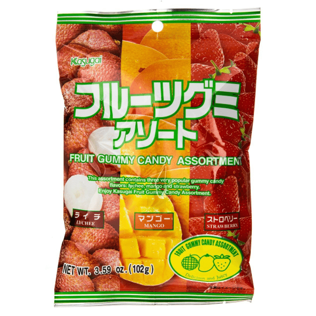 Doces Importados do Japão - Kasugai Fruit Gummy Candy Assorted