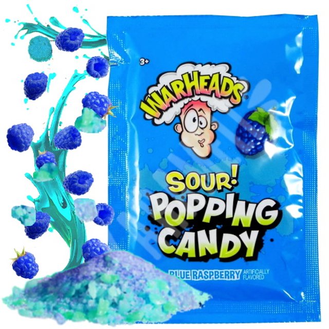 Warheads Sour Pop Candy Blue Raspberry - Bala Azeda - Importado