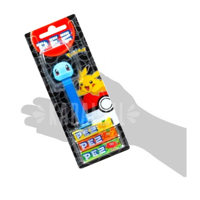 Pez Pokémon Squirtle - Pastilhas + Dispenser - Importado da Hungria