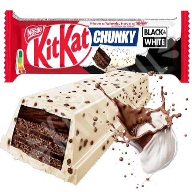 Chocolate Kitkat Chunky Biscoito Black White - Nestle - França