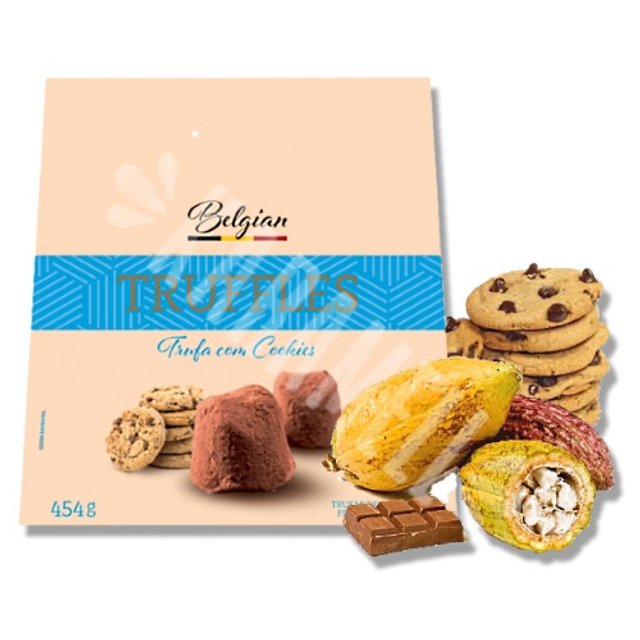 Trufa com Cookies 454g - Belgian Truffles - Importado Bélgica