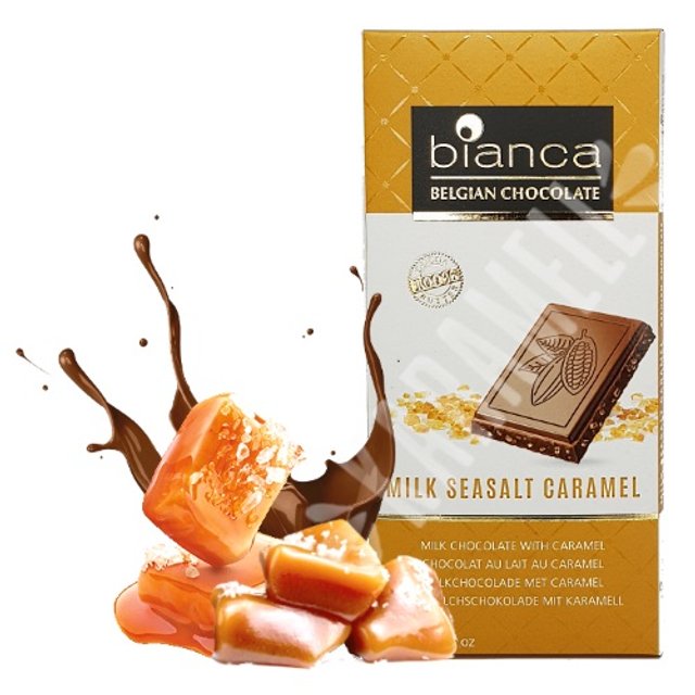 Chocolate Bianca Milk Sea Salt Caramel - Importado Bélgica