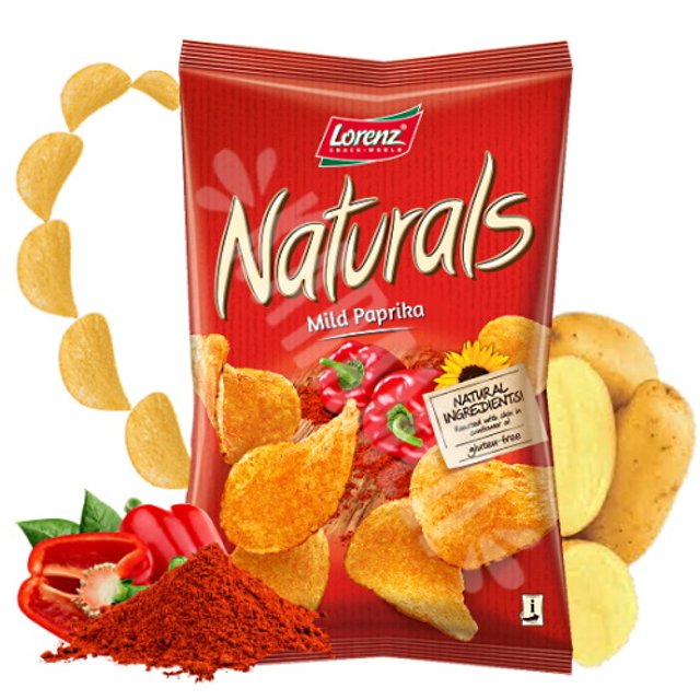 Batata Naturals Mild Paprika Chips - Lorenz - Importado Alemanha