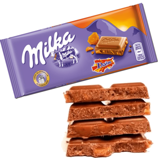 Milka Daim - Chocolate ao Leite & Cristais de Caramelo - Importado da Áustria - 100g