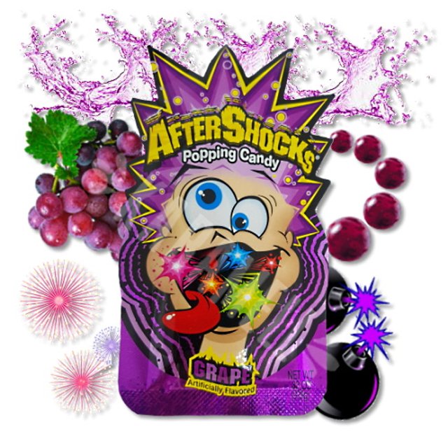 Balas Explosivas Popping Candy Grape - Aftershocks - Importado