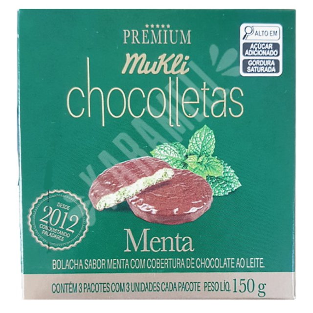 Biscoito Menta Chocolate Premium Chocolletas - Mukli Alfajores