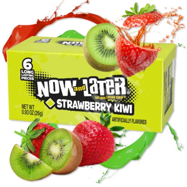 Now and Later Strawberry kiwi - Ferrara Candy - Importado México