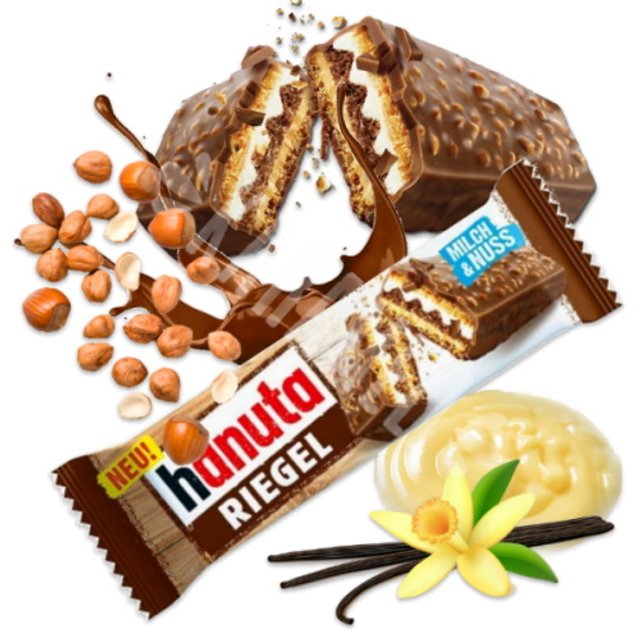 Wafer Chocolate Avelã & Creme - Hanuta Riegel - Importado Alemanha