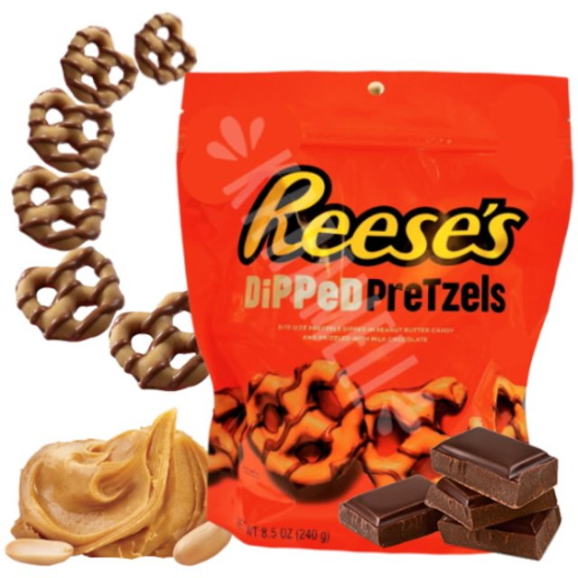 Reese's Dipped Pretzels Peanut Butter Candy - Importado EUA