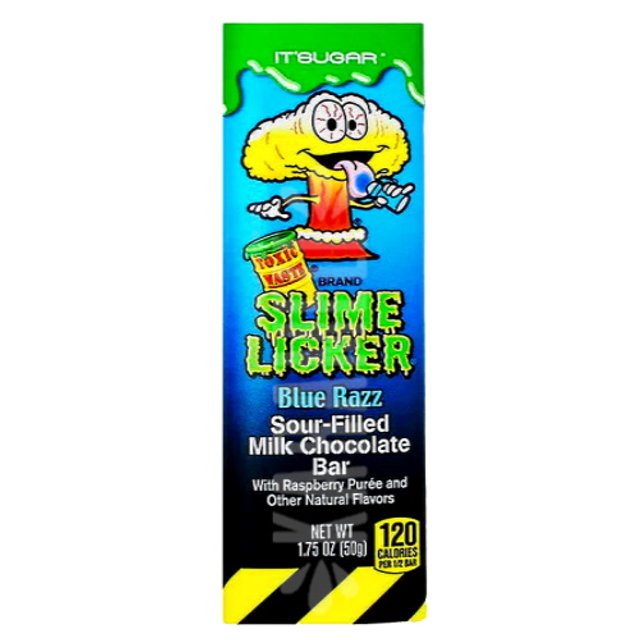 Slime Licker Blue Razz Sour Milk Chocolate Bar Toxic Waste - Espanha ...