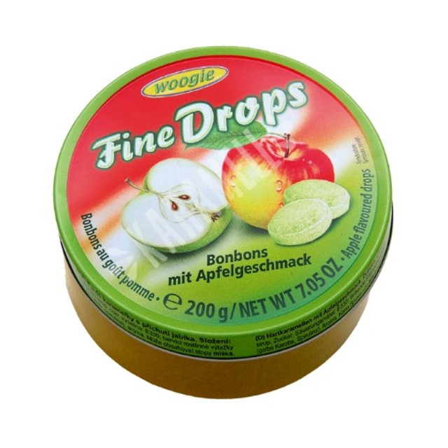 Balas Fine Drops sabor Maçã Verde - Woogie - Importado da Áustria