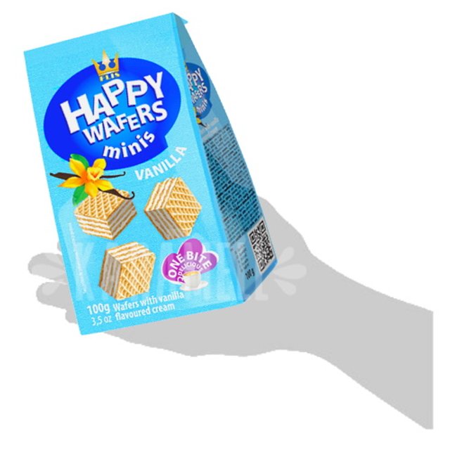 Biscoitos Wafers Minis Vanilla - Happy - Importado Polônia