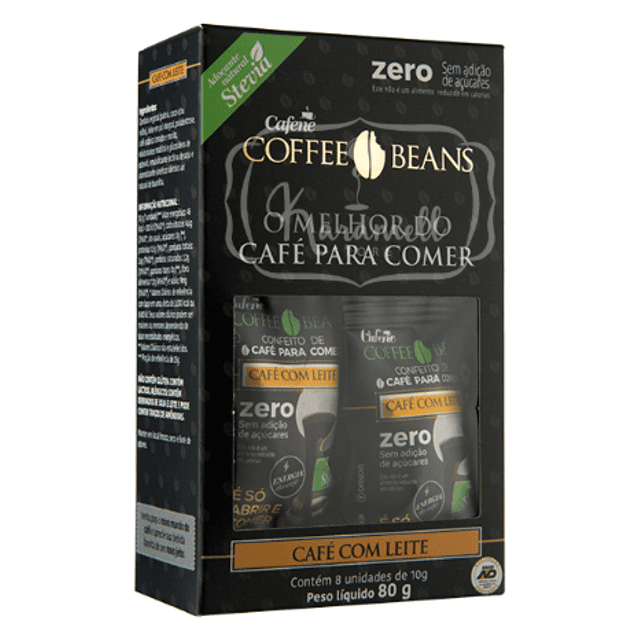 Coffee Beans ZERO - O Café para Comer - Sabor Café Com Leite