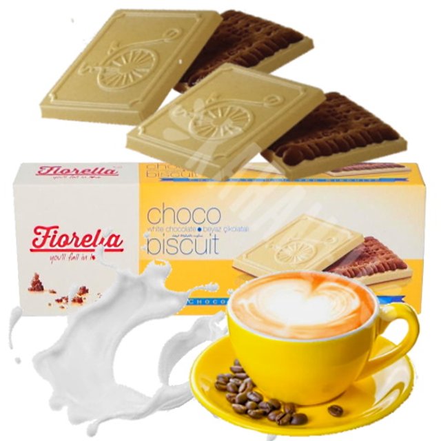 Biscoito Fiorella Choco Biscuit White - Importado Turquia