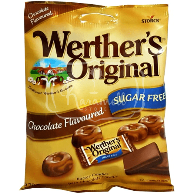 Werther's Chocolate Sugar Free - Caramelo & Chocolate - Sem Açúcar - Importado da Alemanha