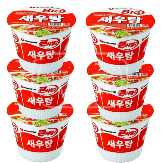Lamen Miojos Importados Coreia - ATACADO 6x - Nongshim Big Bowl Noodle Shrimp