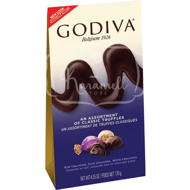 Godiva Truffles - Trufas Chocolate Leite, Branco e Amargo - Importado