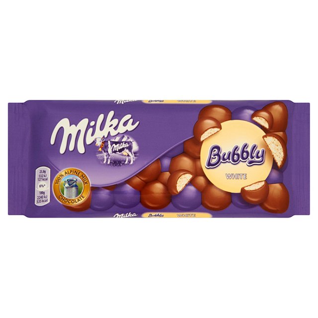 Milka Bubbly White 95g - ATACADO 6 Chocolates - Importado Polônia