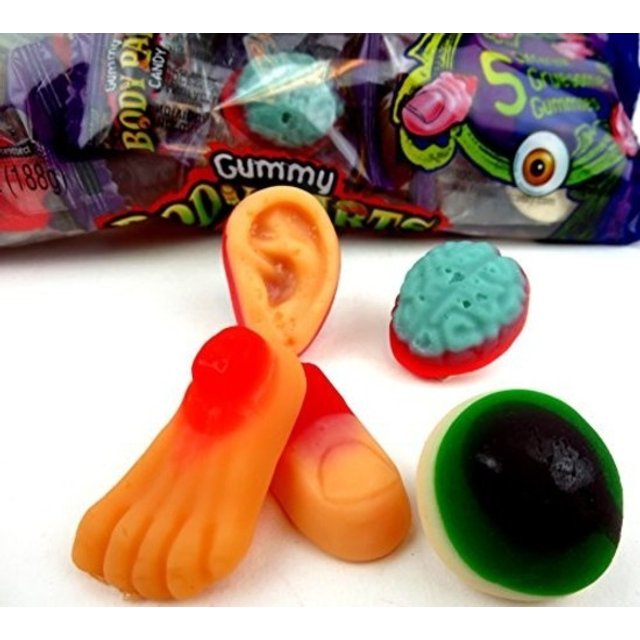 5x Balas Halloween - Partes do Corpo Humano Frankford Gummy - Importado EUA