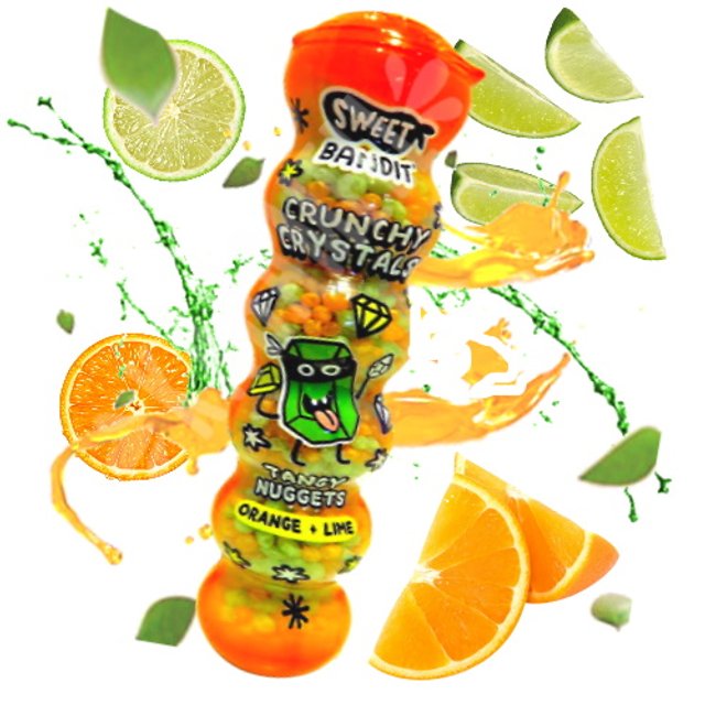 Balas Tangy Crunchy Crystals Orange Lime - Importado
