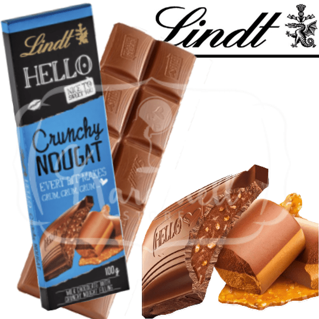 Lindt Hello Crunchy Nougat - Chocolate & Nozes - Importado da Alemanha