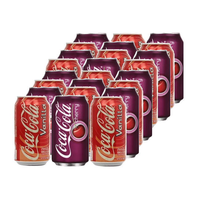 Refrigerantes Importados dos EUA - KIT 24 Latas - 12 Coca Cola Cherry e 12 Coca Cola Vanilla