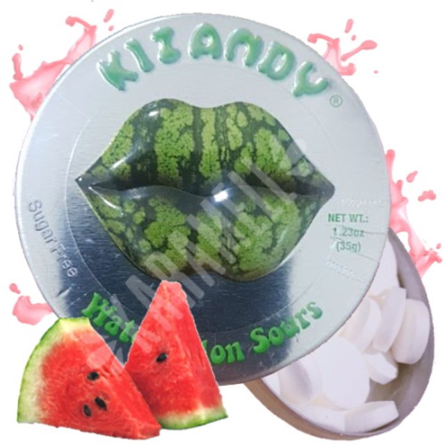 Balas Kizandy Watermelon Sours - Sabor Melancia - Importado EUA