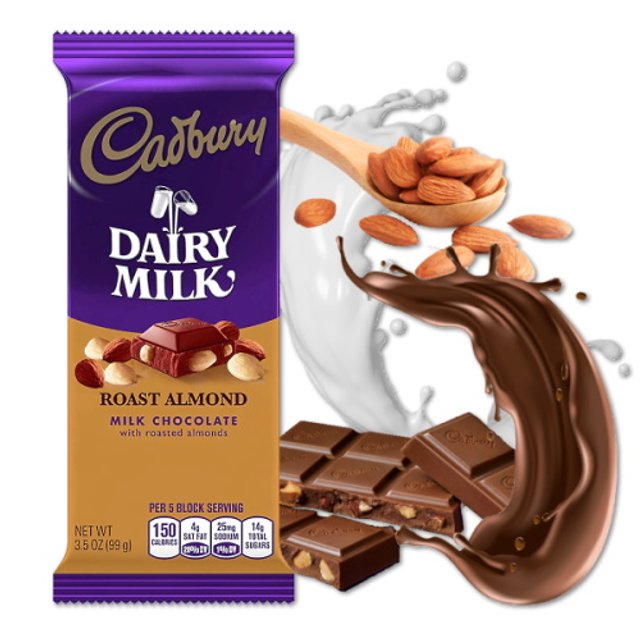 Chocolate ao Leite Roast Almond Dairy Milk - Cadbury - Importado EUA