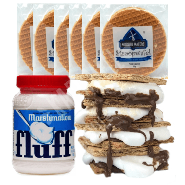 Kit S' Mores N.07 - 6x Wafers Stroopwafel & Fluff Marshmallow