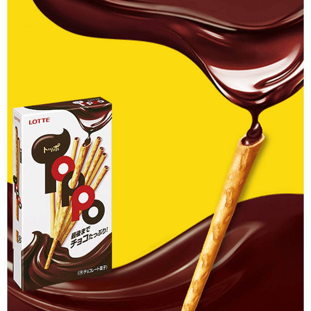 Lotte Toppo - Biscoito & Chocolate - Importado da Coreia - 72gr