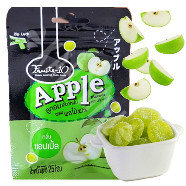Bala Fruite -10 Apple Flavour 3M Food Company - Importado Tailândia