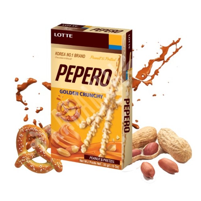 Pepero Amendoin com Pretzel - Lotte - Importado Coréia