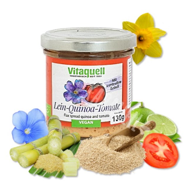 Pate Vegano Tomate & Quinoa & Linhaça - Vitaquell - Alemanha