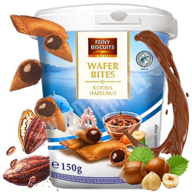 Biscoito Wafer Bites Cocoa Hazelnut Feiny Biscuits - Áustria