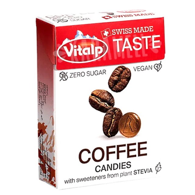 Balas Zero Sugar Coffee Candies - Vitalp - Importado Suíça