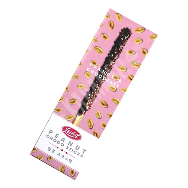 Biscoito tipo Sticks Coberto Chocolate e Amendoim - Lovint - Coréia
